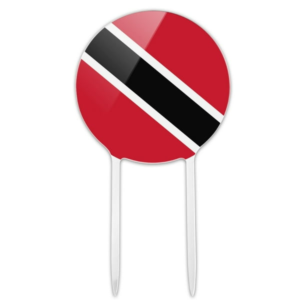 Acrylic Trinidad and Tobago Country Flag Cake Topper Party Decoration