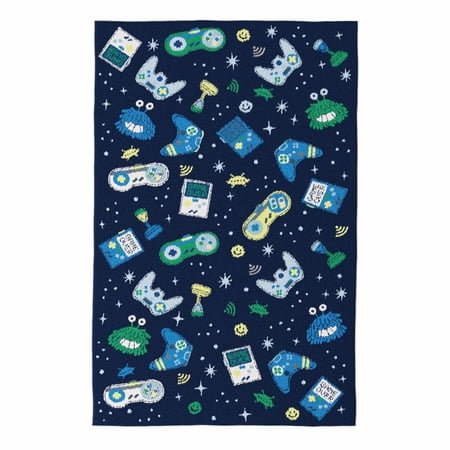 Mainstays Kids Game On Blue Green Indoor Area Rug 3 x4 x8