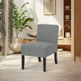 thumbnail image 2 of Gray Slipper Chair - Modern Armless Accent Chair with High-Resiliency Foam, Solid Wood Frame for Living Room/Bedroom/Office, 2 of 6