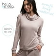 thumbnail image 2 of Hello Mello CuddleBlend Lounge Top Long Sleeve Relaxed Fit Turtleneck, Pink Small (Women's), 2 of 9