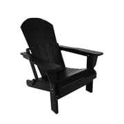 FADINGFREE Outdoor Folding Adirondack Chair, All-Weather & Space-Saving HDPE Chair for Patio, Poolside, Deck & Graden, Black