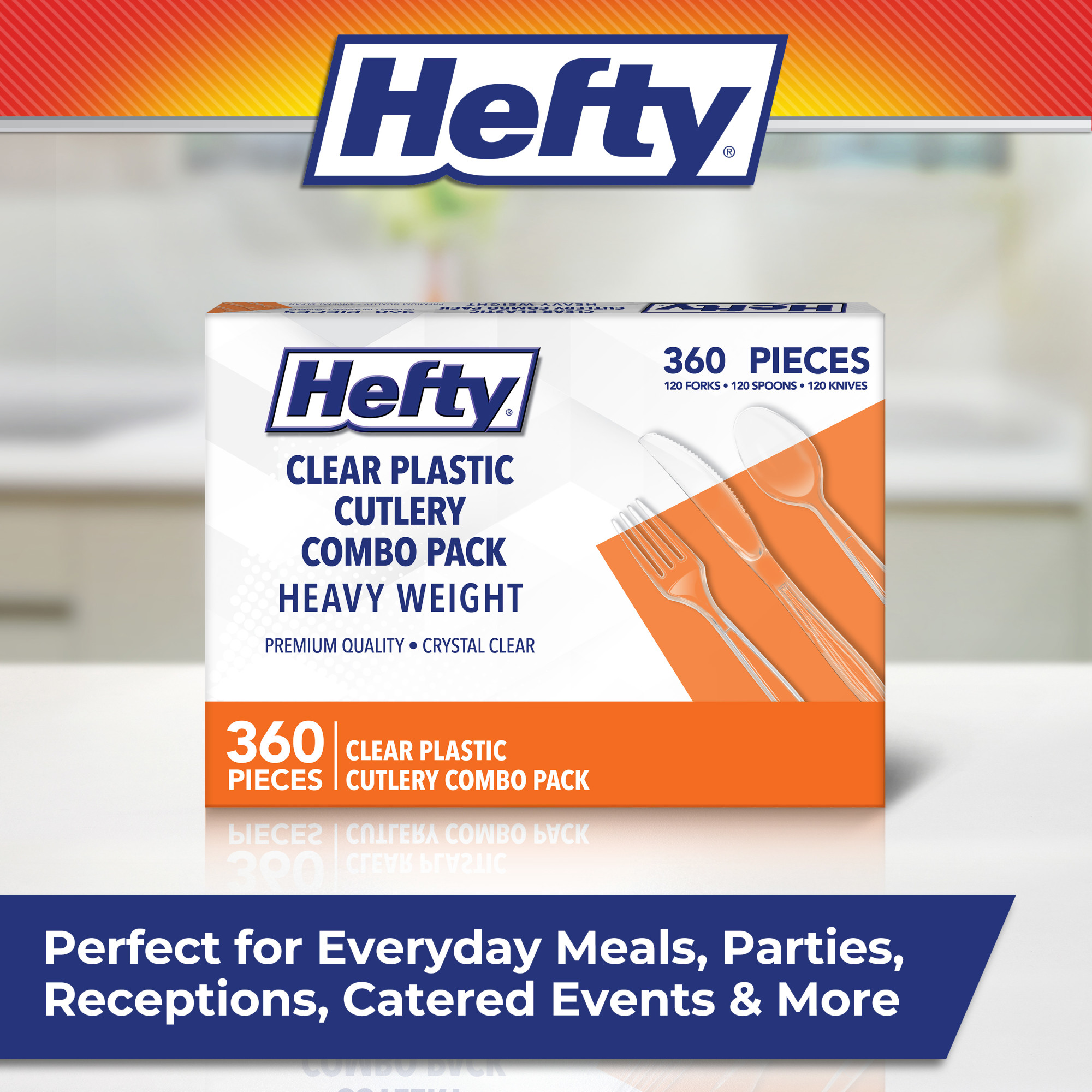 Hefty Heavy Duty Clear Plastic Assorted Cutlery, 360 Count photo 4