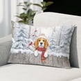thumbnail image 2 of Playful Beagle Welcomes Winter Snowy Day with Cardinal Bird Pillowcase Double Sided Beagles Dog Lover Gifts Idea Pillow Case Covers - 2017, 2 of 3