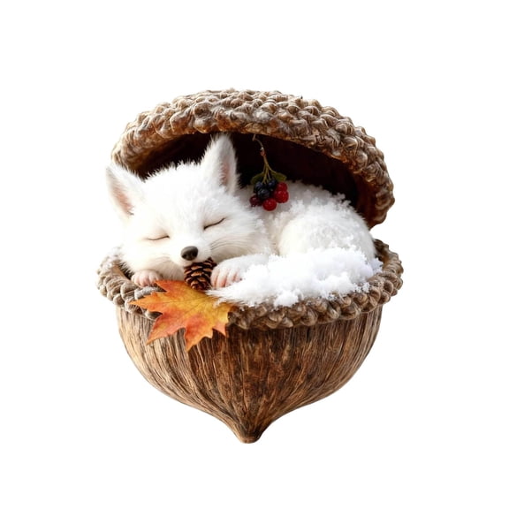 PPKVUFD 1Pcs Forest Animal Acorn Ornaments, Cozy Forest Christmas Ornaments, Pine Cone Animal Christmas Tree Hangning Ornaments, 2D Acrylic Christmas Decorations for Home Decor Christmas Decor