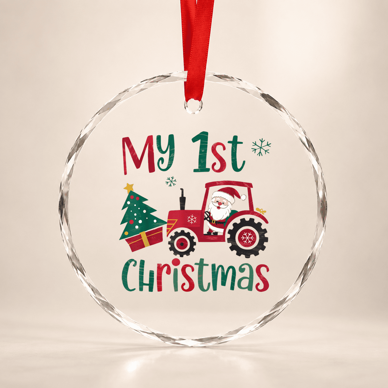 Babys My First Christmas Xmas Vintage Glass Ornament