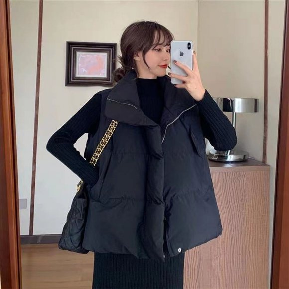 Foreign trade autumn and winter New down cotton vest women‘s loose outer wear sleeveless vest vest bread coat autumn and winter