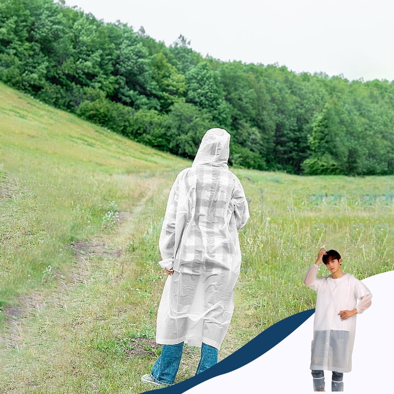 Lilgiuy Adult Rain Poncho, Packable Hooded Lightweight Waterproof