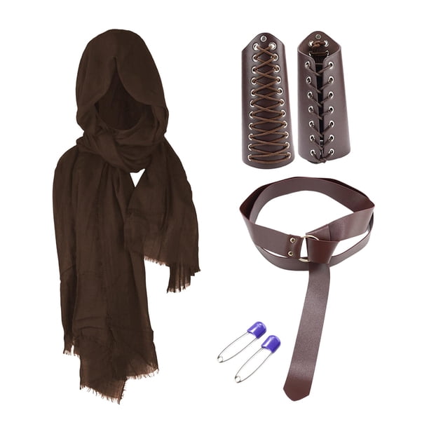 Disfraz de caballero medieval, disfraz de Halloween, capa, accesorios retro, chal de caballero medieval, para fiestas temáticas, festivales, carnaval, Marrón