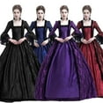 thumbnail image 2 of Victorian Gothic Ball Gown Dress with Lace Details & Choker Necklace - Renaissance Inspired Evening Dress, 2 of 6
