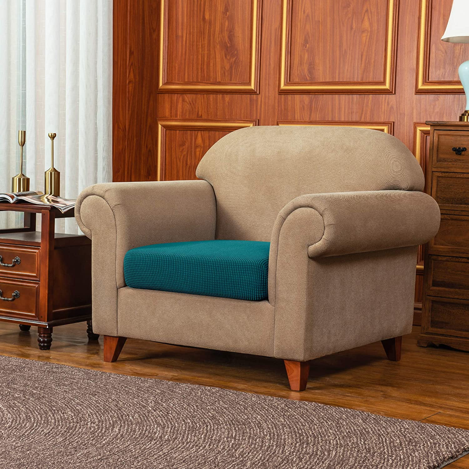 Stretch Sofa Seat Cushion Cover Couch Covers Furniture Protector (Armchair, Turquoise)