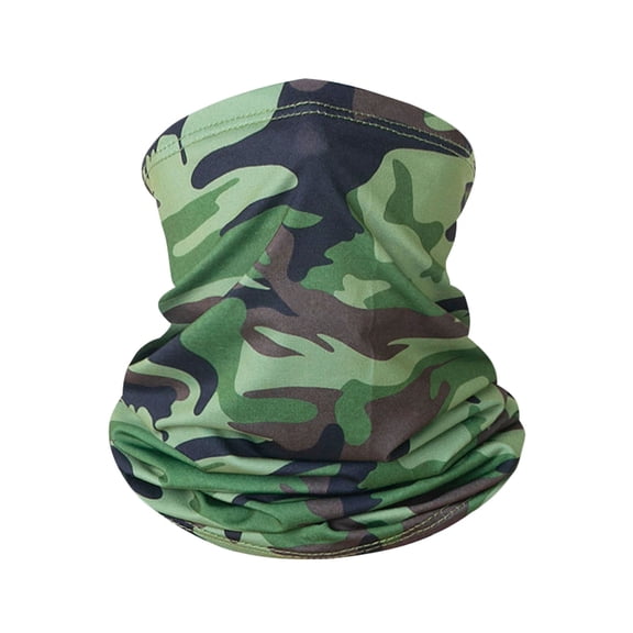 Summer Camo Neck Gaiter for Men Women Sun Protection Cooling Thin Face Mask Sunscreen Breathable Bandana 1 PC Army Green One Size