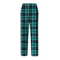 thumbnail image 5 of Havenx Mens Cotton Pajama Pants Plaid Flannel Pajama Bottoms 2025 Big and Tall Sleeping Pants Elastic Waist Wide Leg Soft Sleep & Lounge Pants,Turquoise 2XL, 5 of 6