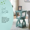 thumbnail image 5 of YANG2 3 Tier Square End Table - Bedroom Nightstand with Shelves - Teal, 5 of 7