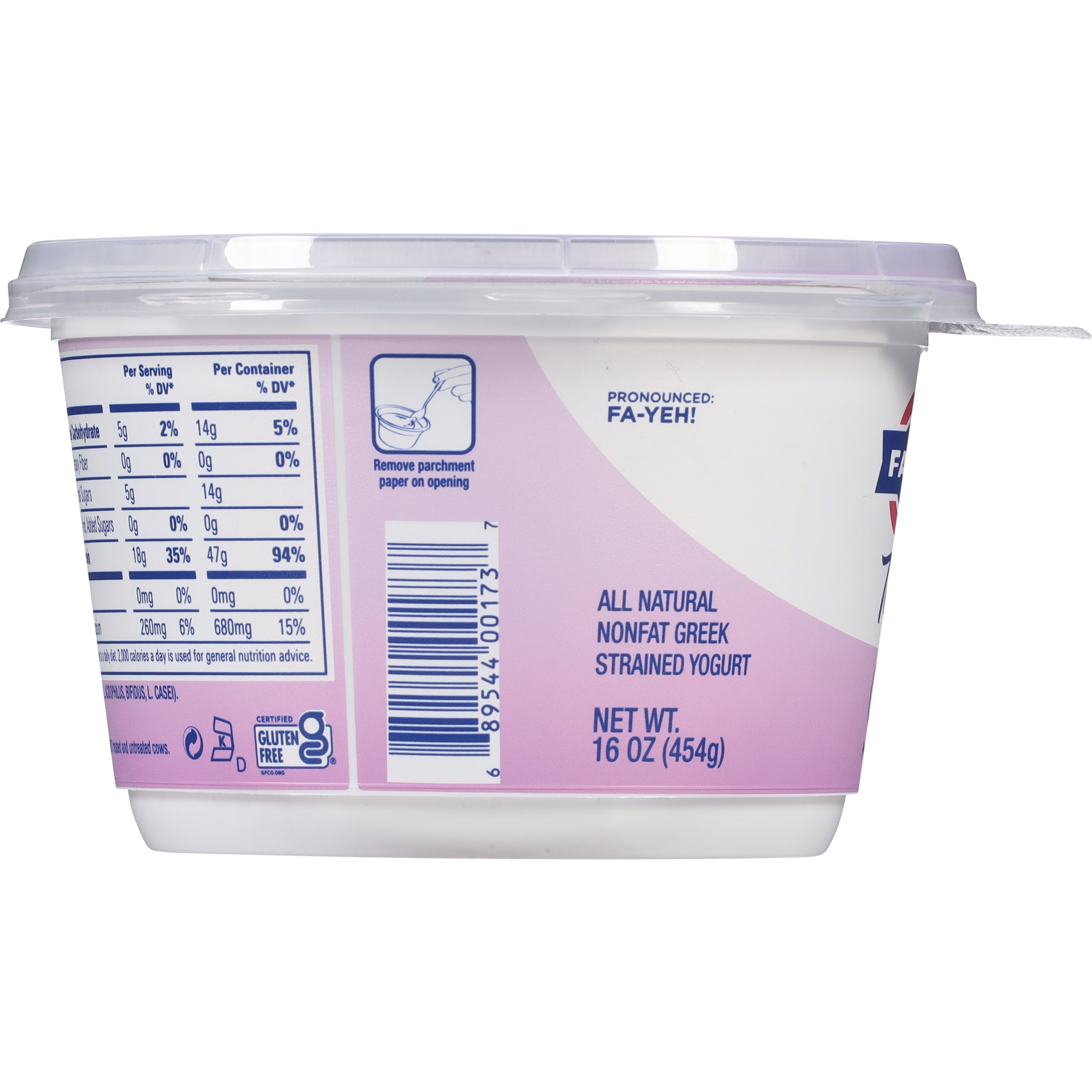 FAGE Total All Natural Nonfat Plain Greek Strained Yogurt, 16 oz