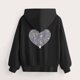 thumbnail image 5 of Sudadera con capucha para niños, camiseta de manga larga con estampado de cuello redondo para niños y niñas mayores, sudadera con capucha, top de poliéster para niña, 5 of 5