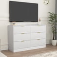 thumbnail image 6 of Jopath 6-Drawer Dresser for Bedroom,Modern Wood Chest of Drawers,Large Storage Cabinet with Wavy Patterns for Living Room, Hallway,Entryway,White, 6 of 7