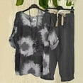thumbnail image 1 of Ensemble 2 Pcs pour Femmes Été Ensemble Imprimé Manches Courtes Col Rond + Pantalon Double Poche Grande Taille en Solde, 1 of 5