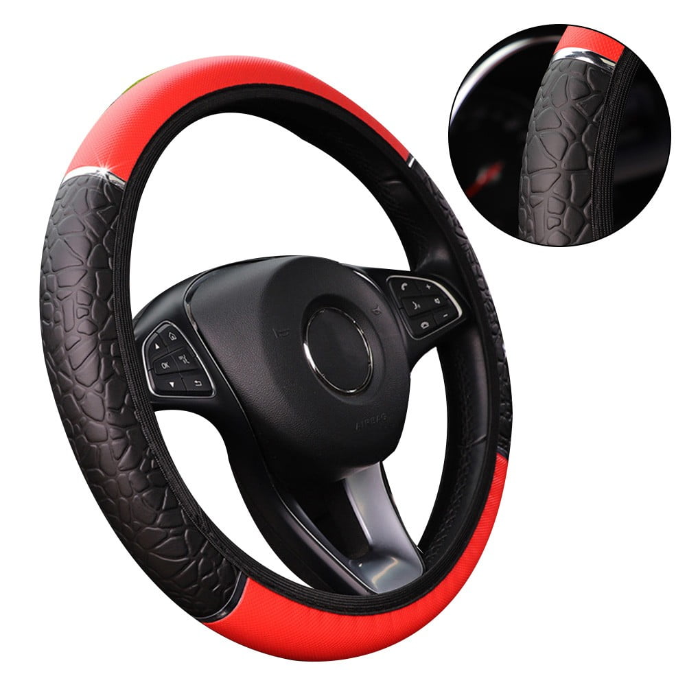 Universal Stone pattern Leather Car SUV Steering Wheel Cover 15"/38CM