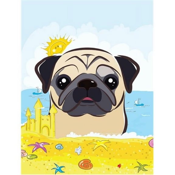 Fawn Pug Summer Beach Flag Garden