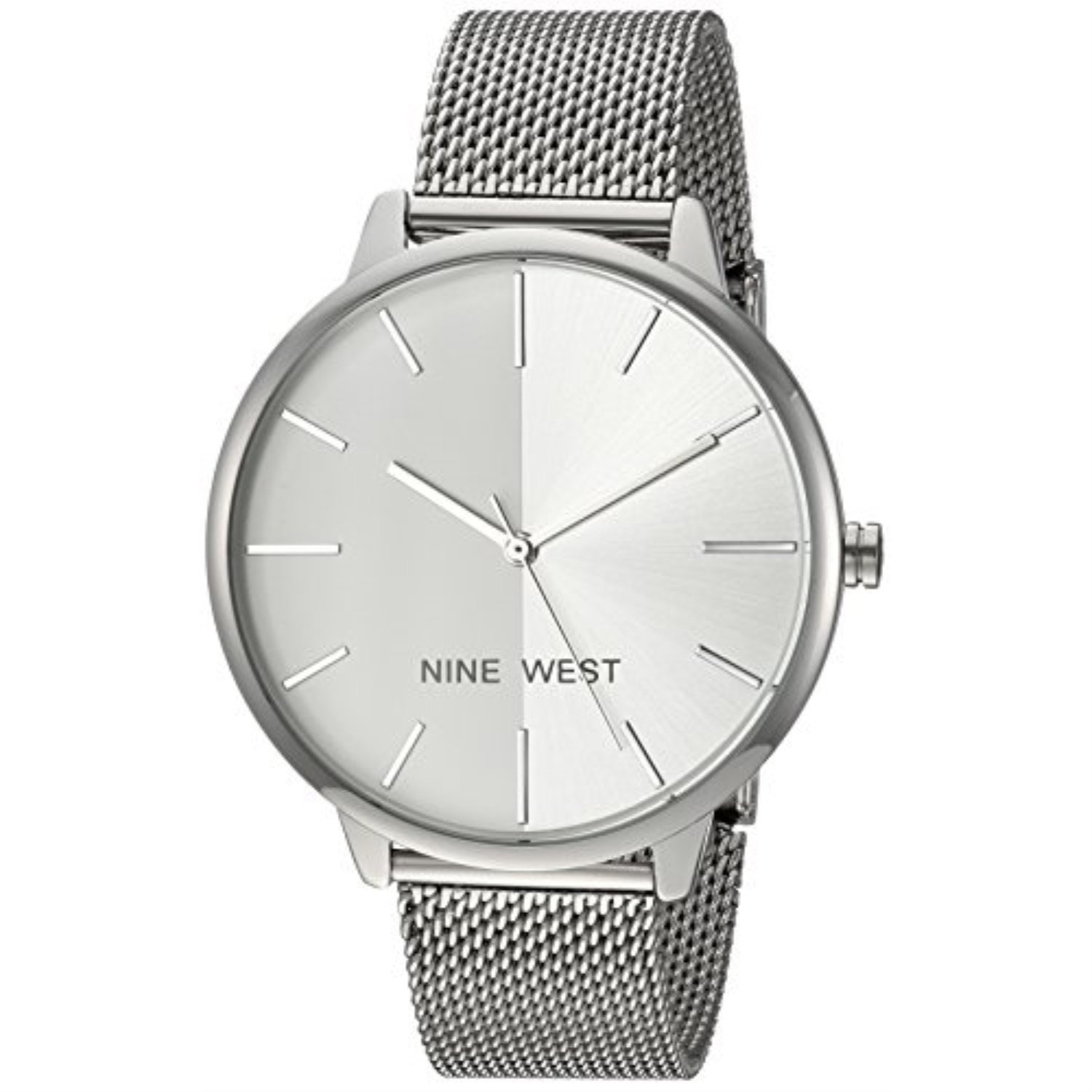 Nine West nine west women's nw/1981svsb silvertone mesh bracelet watch