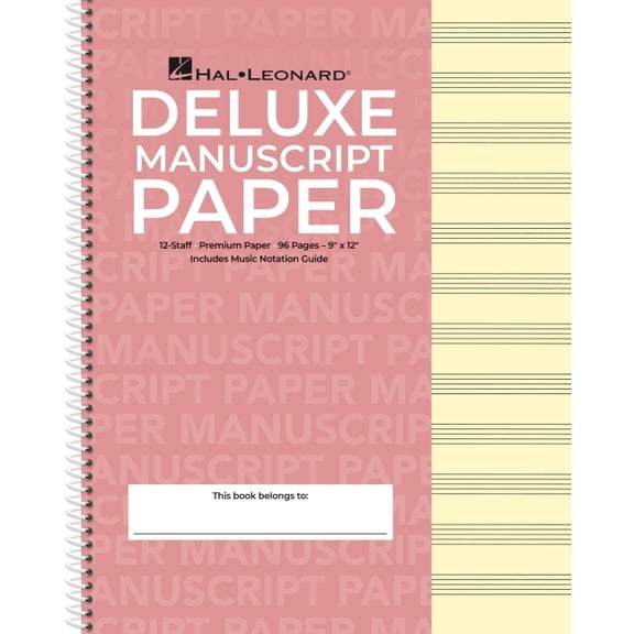 Deluxe Wirebound Premium Manuscript Paper (Pink Cover), (Spiral-Bound)