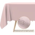 thumbnail image 2 of 60x84inches Light Pink Tablecloth Rectangular Baby Pale Pink Table Cloth Washable Wrinkle Resistant Fabric Table Cover for Kitchen Dining Bridal Shower Engagement Wedding Birthday Party Decor, 2 of 7