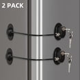thumbnail image 2 of 2 Pack Refrigerator Door Locks，Freezer Door Locks，File Drawer Cabinet Locks by REZIPO Black with 4 Keys, 2 of 7