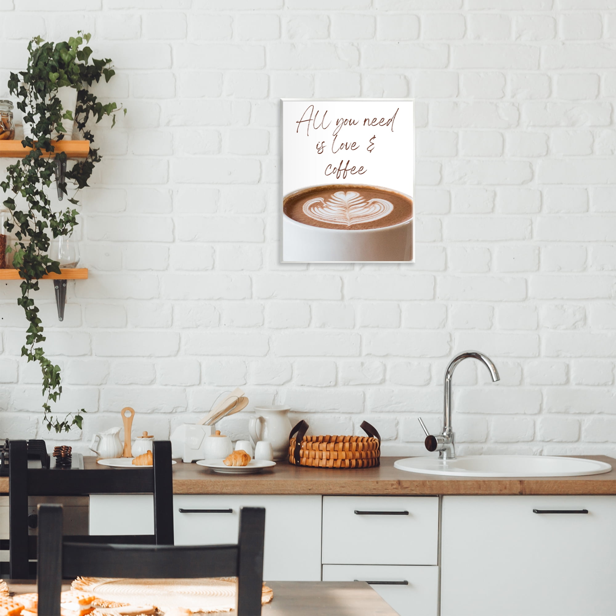 Stupell Industries All You Need Love & Coffee Wall Plaque Art, design by Jesse Keith