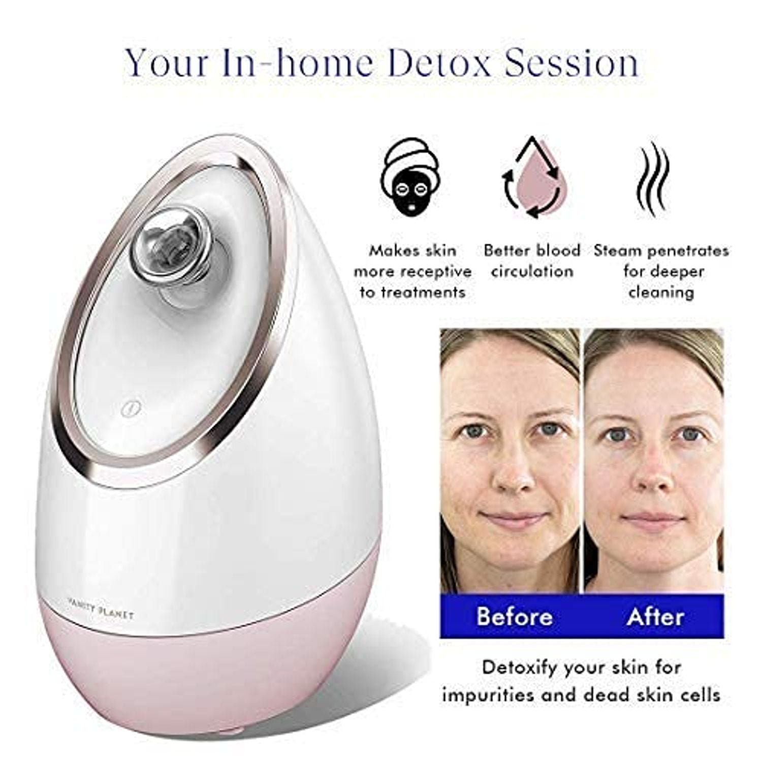 Aira Ionic Facial Steamer, Rose Gold