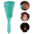 thumbnail image 2 of Peine de pulpo de plástico integrado para cabello rizado ondulado / húmedo / seco / largo y grueso con textura afro verde Jormftte MZQ-0729-1, 2 of 7