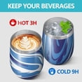 thumbnail image 4 of 12oz Insulated Wine Tumbler with Lid & Straw, Stainless Steel Egg Shape Cup, Liquid & Marble Print, 4 of 5