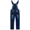 thumbnail image 2 of KIDSCOOL SPACE Baby Little Girls Denim Overalls,Toddler Boys Adjustable Jeans Workwear,Deep Blue,2-3 Years, 2 of 8