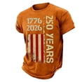 thumbnail image 4 of 250Th Anniversary Usa Shirt Anniversary Graphic T Shirt Patriotic Commemorative Comfortable Casual Mens Tees Orange XXXL, 4 of 4
