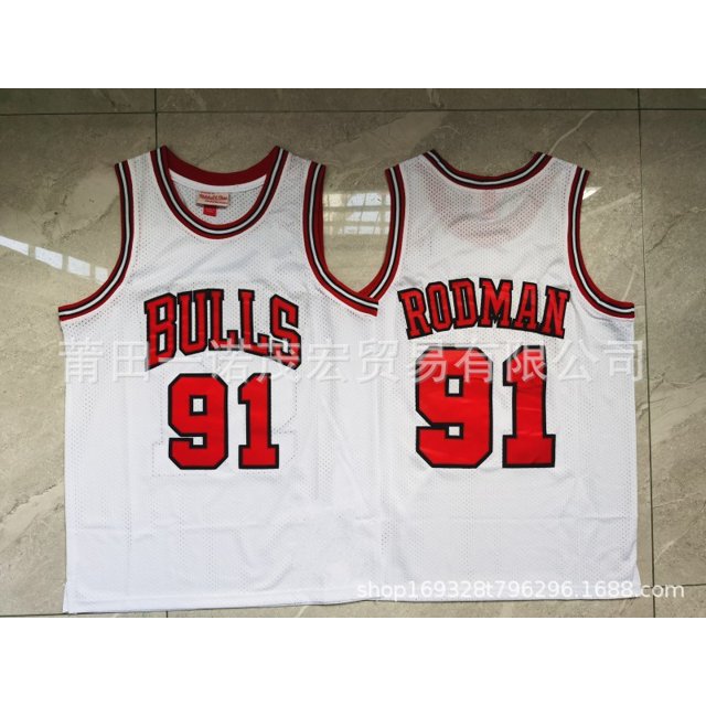 Chicago Embroidered Retro Mn Basketball Jersey Vest 33#Pippen 91# Copy Player Name Jersey