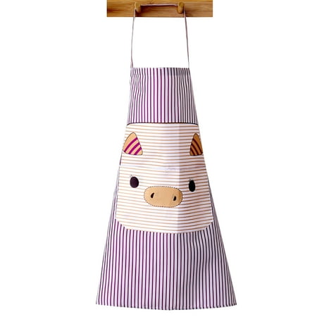 

SANWOOD Apron Lovely Pig Polyester Sleeveless Pockets Home Kitchen Cooking Anti-Splash Apron