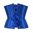 thumbnail image 4 of Stay Corset Underbust Corset Top Women Satin Lace Up Boned Underbust Corset Gothic Corset Blue 2XL, 4 of 5