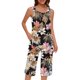 thumbnail image 1 of Conjunto de Ropa de Estar de Mujer Cuello Redondo Impresión Blusa sin Mangas Pantalones Cortos, Pantalones de Cintura Elástica para las Mujeres, 1 of 7