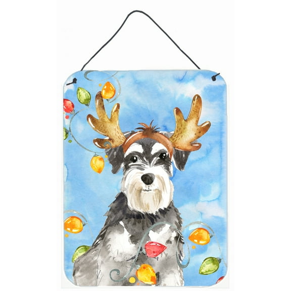 Christmas Lights Schnauzer Wall or Door Hanging Prints