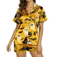 thumbnail image 2 of BILIKEYU Women's Halloween Print Buttoned Waist Pajama Sets, Halloween Pajamas Women, Womens Tops, Halloween Clothes, 2 of 4