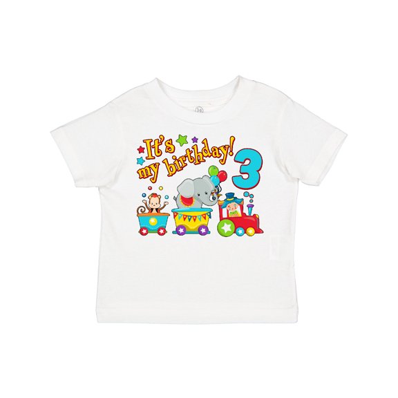 Inktastic It's My Birthday Circus Train 3rd Birthday Boys or Girls Toddler T-Shirt