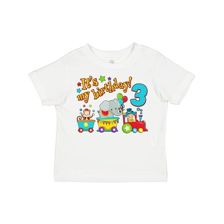 

Inktastic It s My Birthday- Circus Train 3rd Birthday Gift Toddler Boy or Toddler Girl T-Shirt