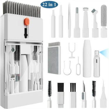 Aovky Keyboard Cleaner Laptop Cleaning Kit, 22-In-1 Keyboard Cleaning Kit, Laptop Cleaner Tool Compact Portable Electronic Cleaning Kit with Soft Brush and Spray for Tablet Phone Earbud Monitor