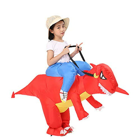 Decalare Dinosaur/Unicorn/Sumo/Bull Inflatable Costume Suit Halloween Cosplay Fantasy Costumes Kids (Kids-Red Dinosaur)