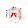 thumbnail image 3 of Dongrere Polka Dot Storage Basket Quilted Fabric Square Makeup Basket Cosmetic Organizer for Women Bathroom Use, 5.5 Inch, Red, 3 of 6