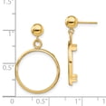 thumbnail image 2 of FJC Finejewelers 14 kt Yellow Gold Classic 16.5mm Prong Coin Bezel Post Dangle Earrings, 2 of 6