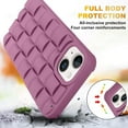thumbnail image 4 of for iPhone 13 Case iPhone 14 Case Cute 3D Weave Grid Design for Women Girls Soft TPU Silicone Phone Case Raised Bumper Corners Full Protective Case Cover for iPhone 13/14 6.1 inch(Purple), 4 of 13