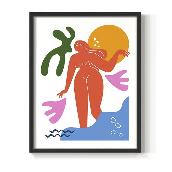 Matisse CDLIV in Black Solid Wood Framed Print No Nail Hanging