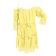 thumbnail image 4 of Vestido largo de encaje con hombros descubiertos para mujer: falda escalonada, mangas con volantes, elegante para bodas y fiestas, 4 of 4
