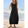 thumbnail image 5 of TEMOFON Womens Casual Maxi Sundress Summer Beach Dress Scoop Neck Sleeveless Loose Tank Dresses with Pockets, 5 of 9