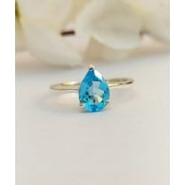 Unique Swiss Blue Topaz Ring-Jewelry For Women-925 Sterling Silver-November Birthstone Ring-Gemstone Ring-Gift For Wife-Topaz Love Ring
